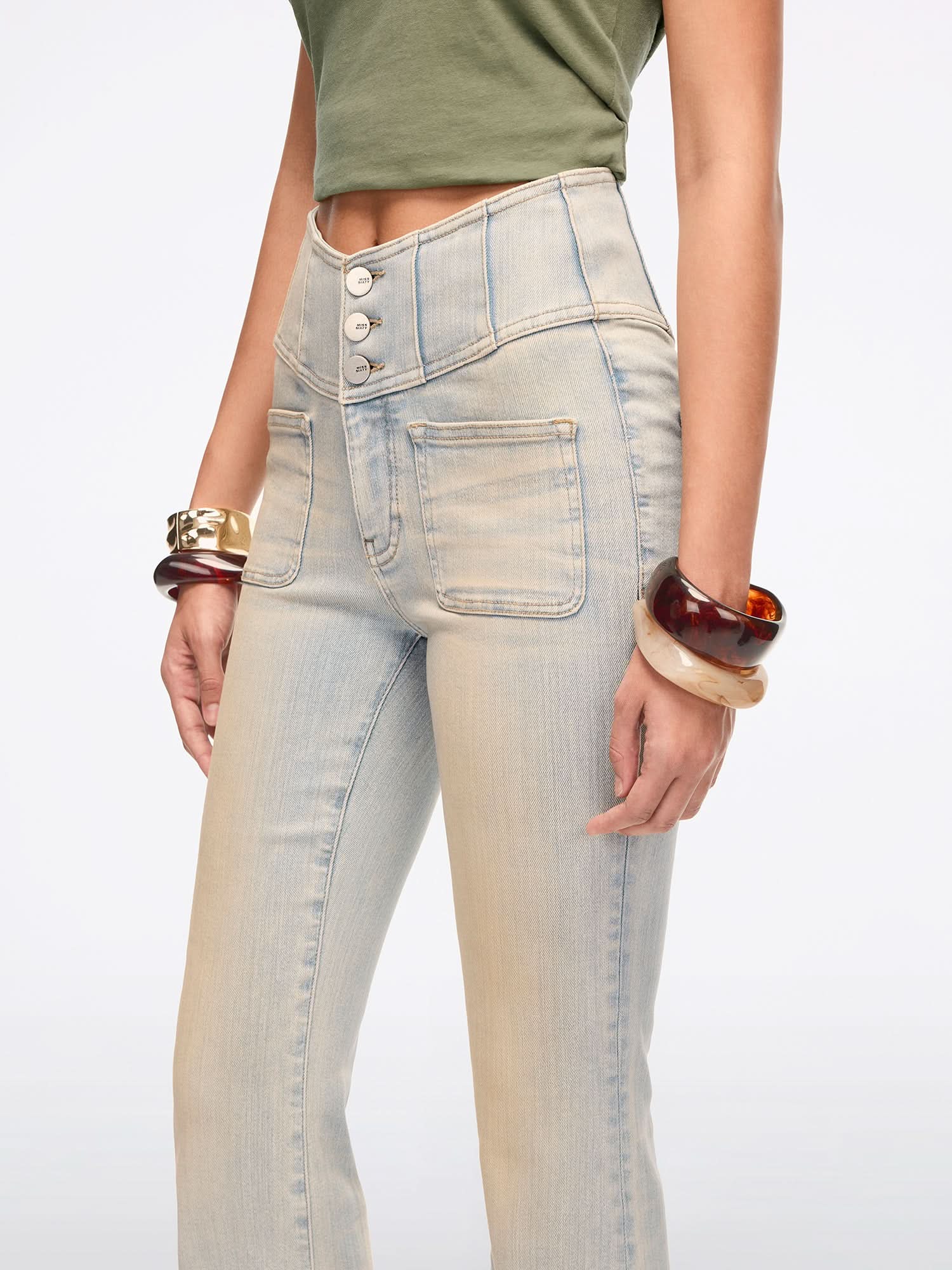 Slim-Fit Flared Jeans-GLENDA PLUS 5 - Image 4