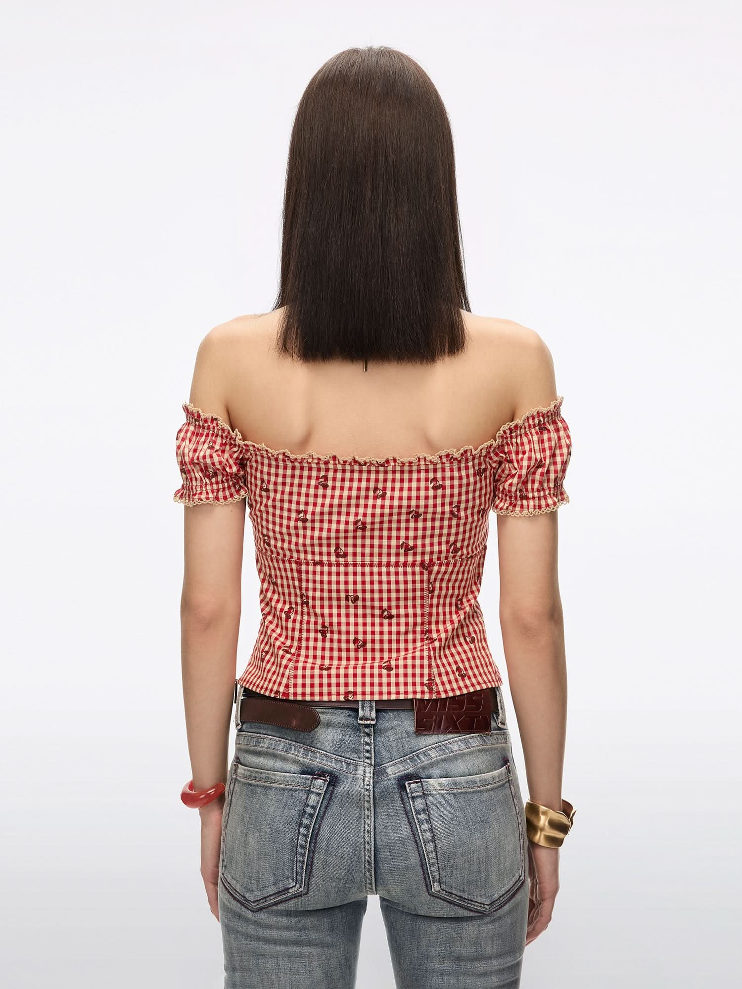 Square-Neck Plaid Shirt - Image 2