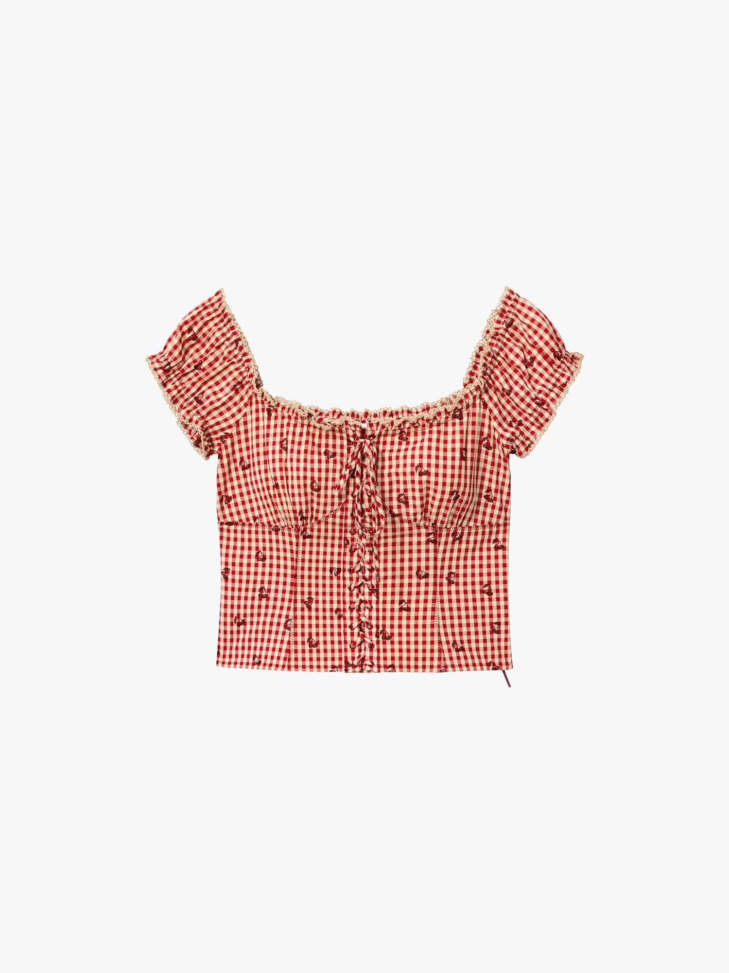 Square-Neck Plaid Shirt - Image 5