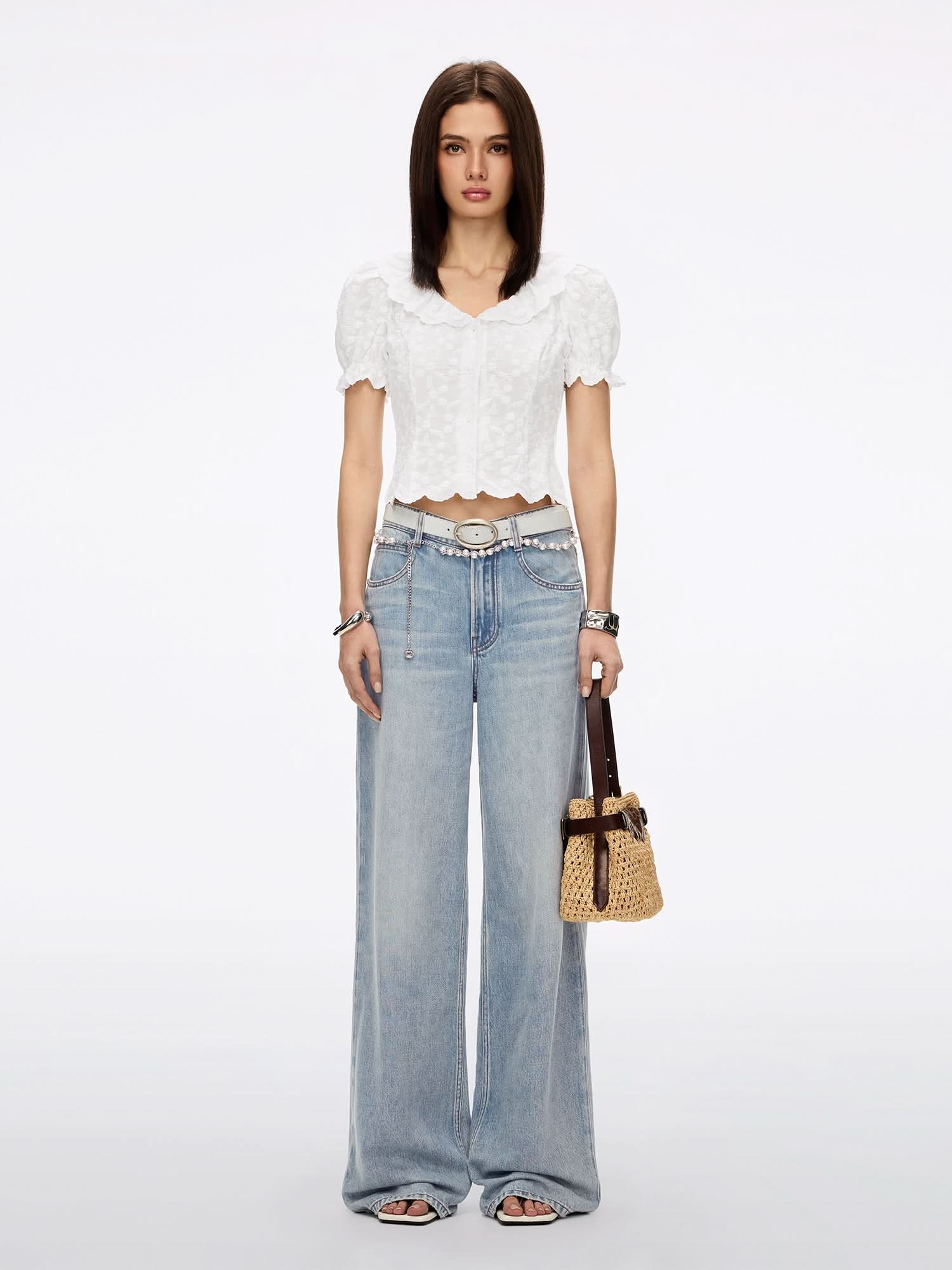 Straight-Leg Jeans with Chain Belt - Image 2