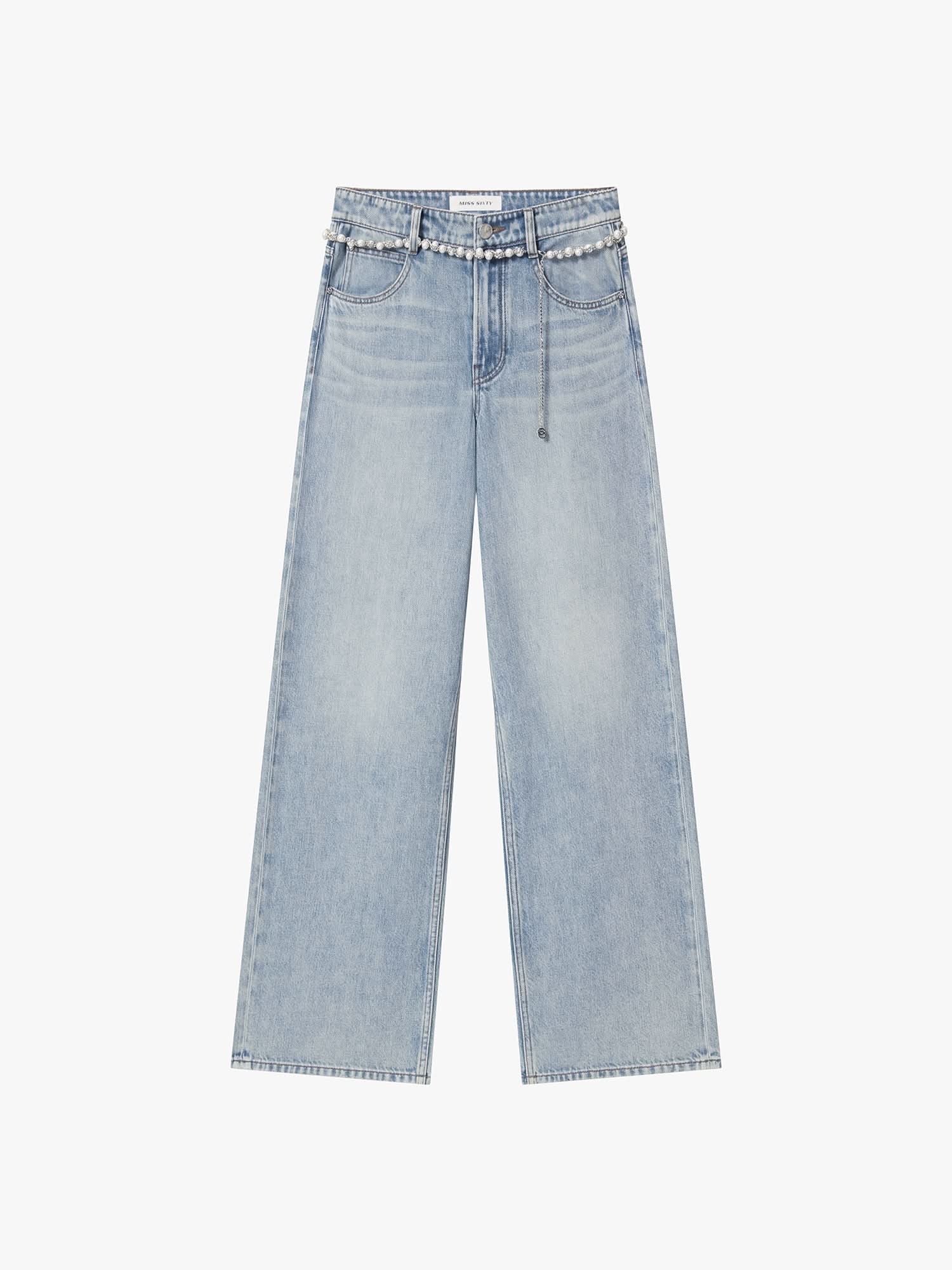 Straight-Leg Jeans with Chain Belt - Image 5