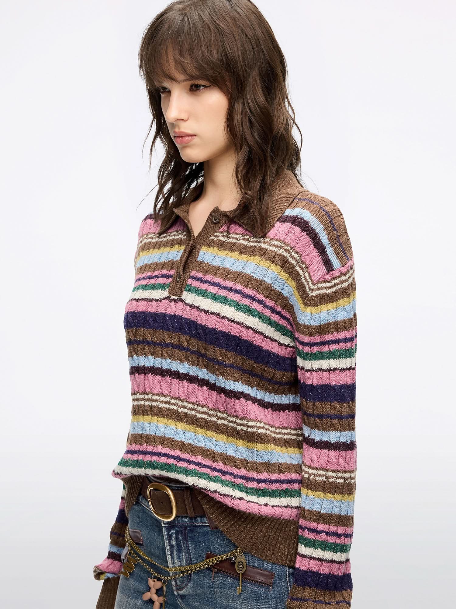 Striped Knit Sweater - Image 3