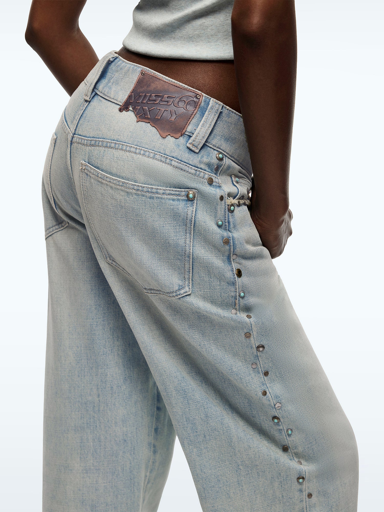 Stud-Embellished Straight-Leg Jeans - Image 3