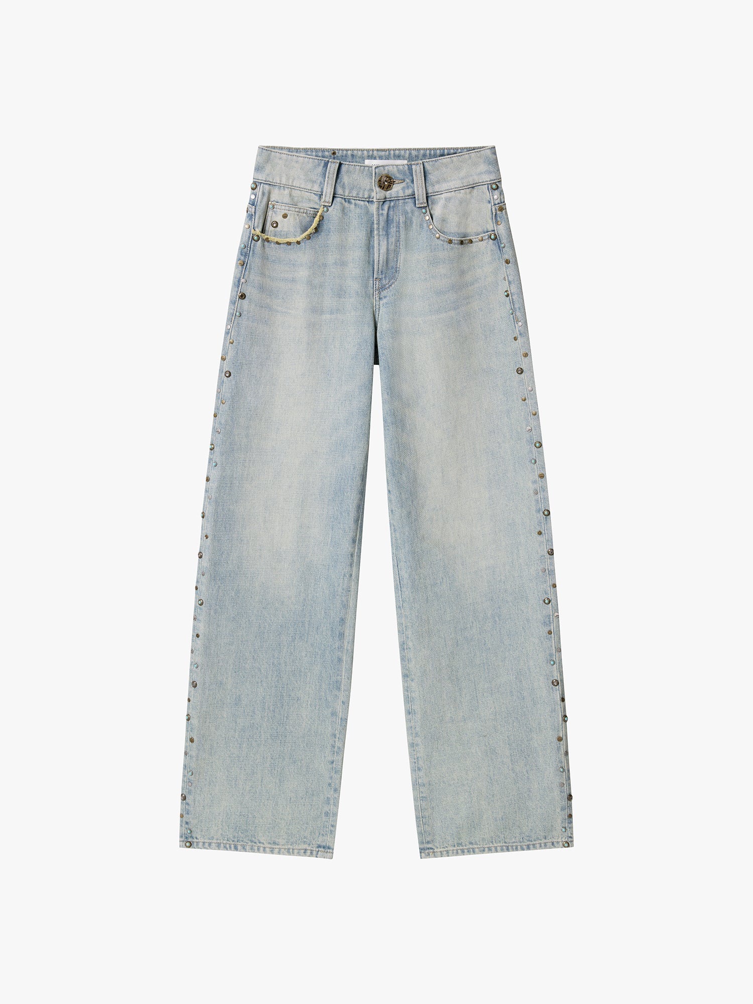 Stud-Embellished Straight-Leg Jeans - Image 5