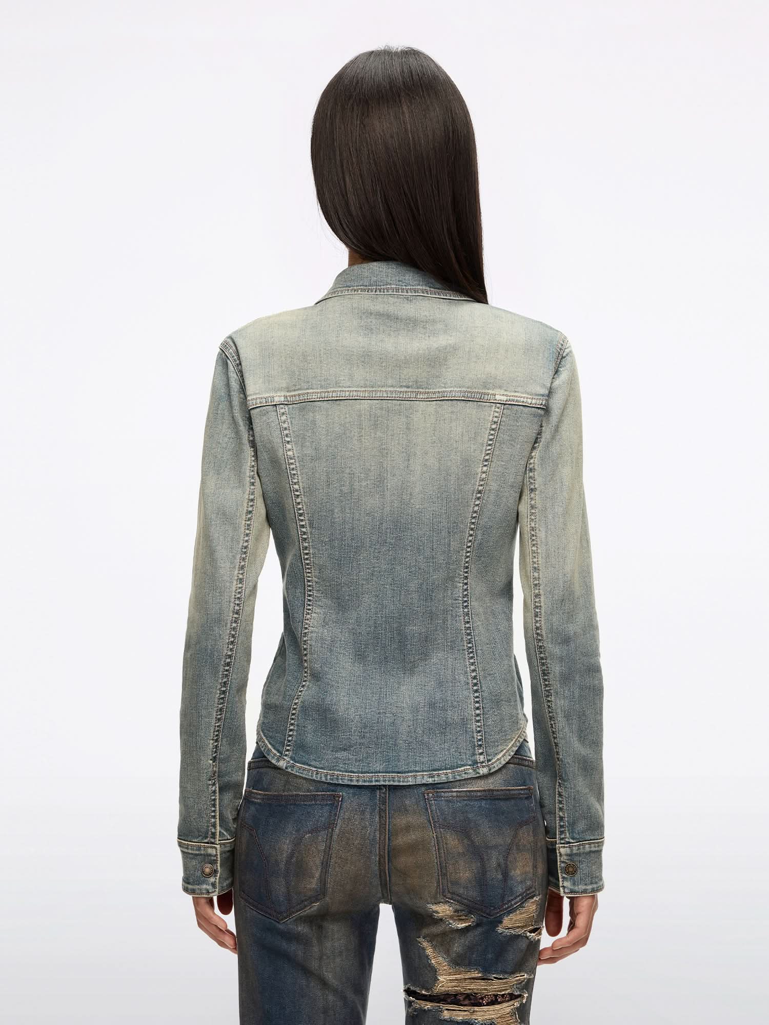 Studded Denim Shirt - Image 3