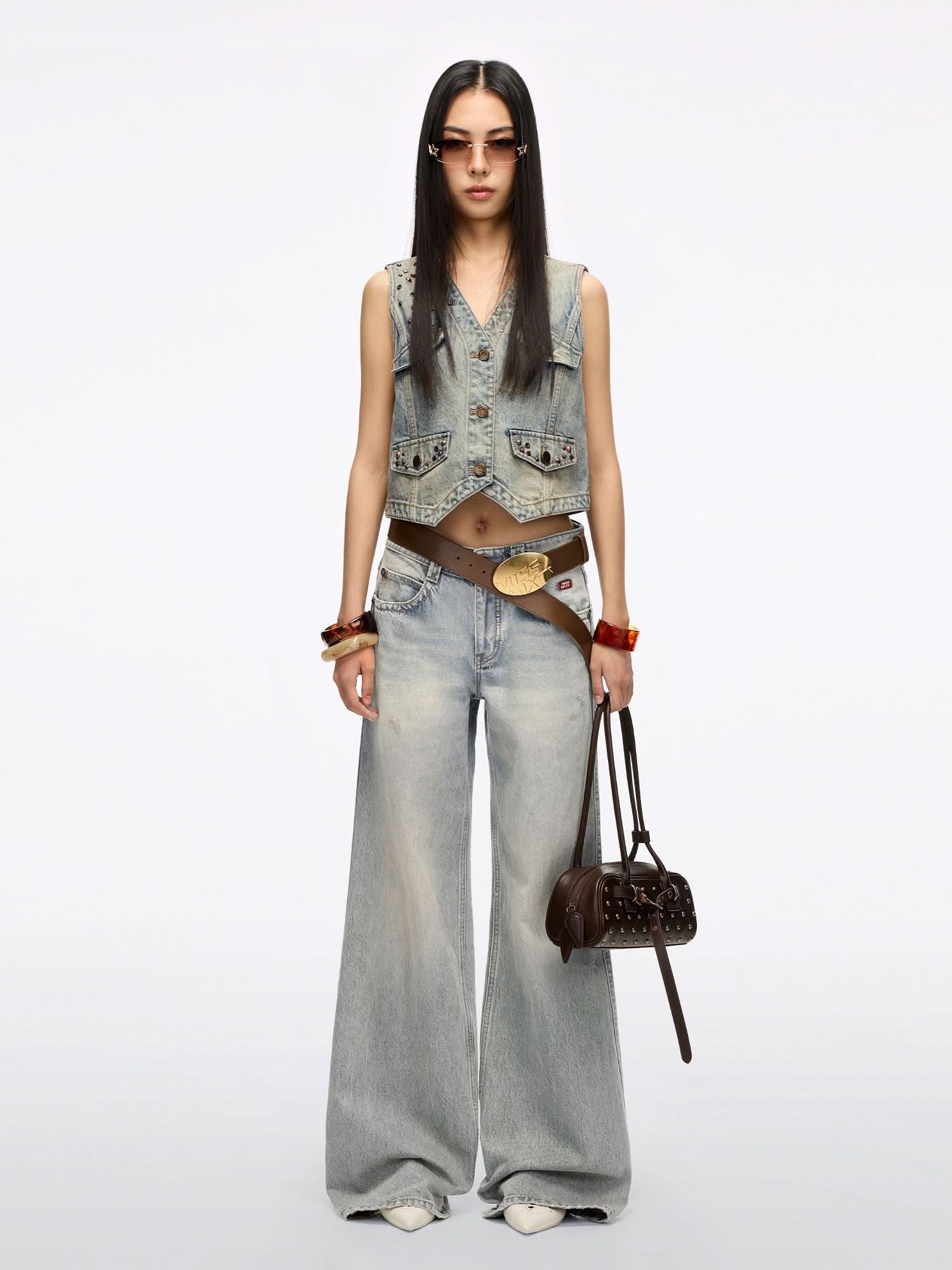 Studded Denim Vest - Image 4