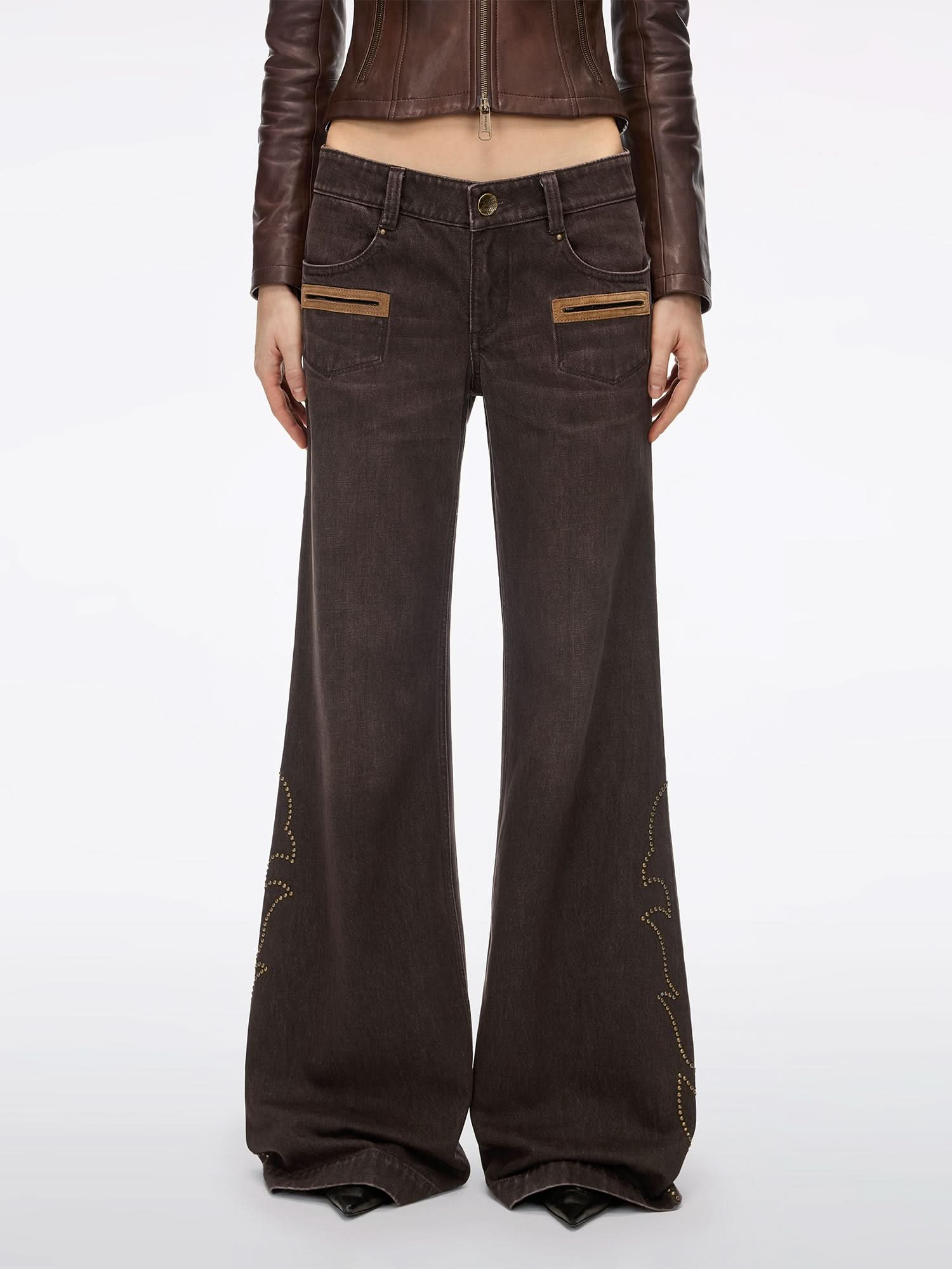 Studded Flare Jeans - Image 2