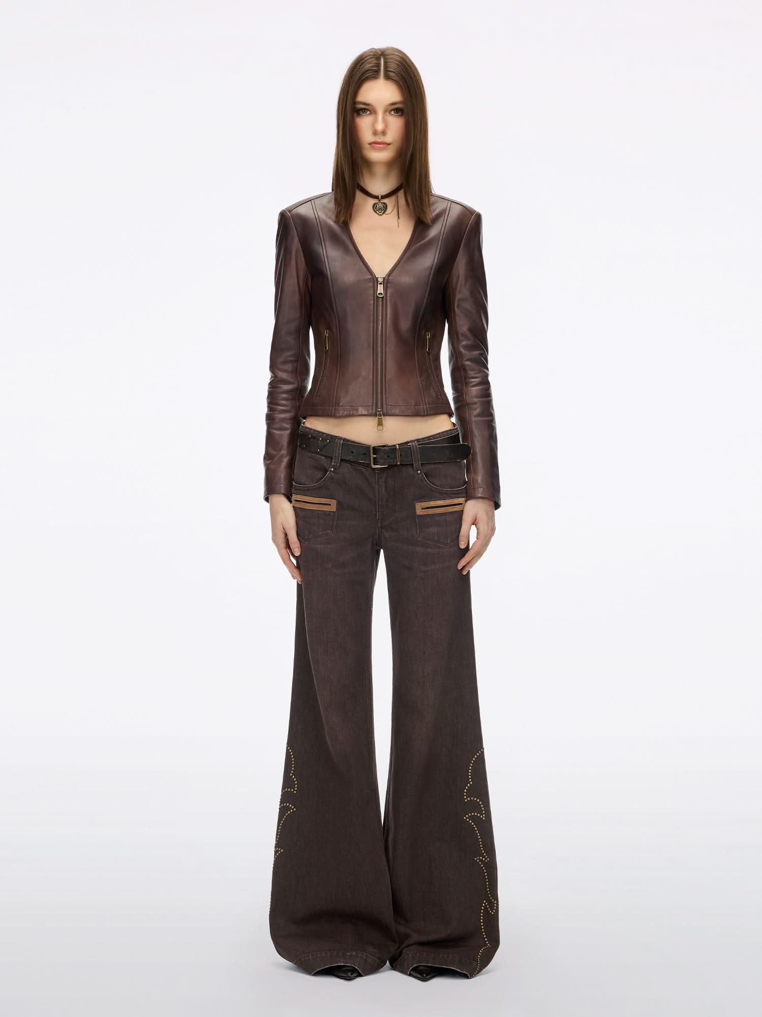 Studded Flare Jeans - Image 3