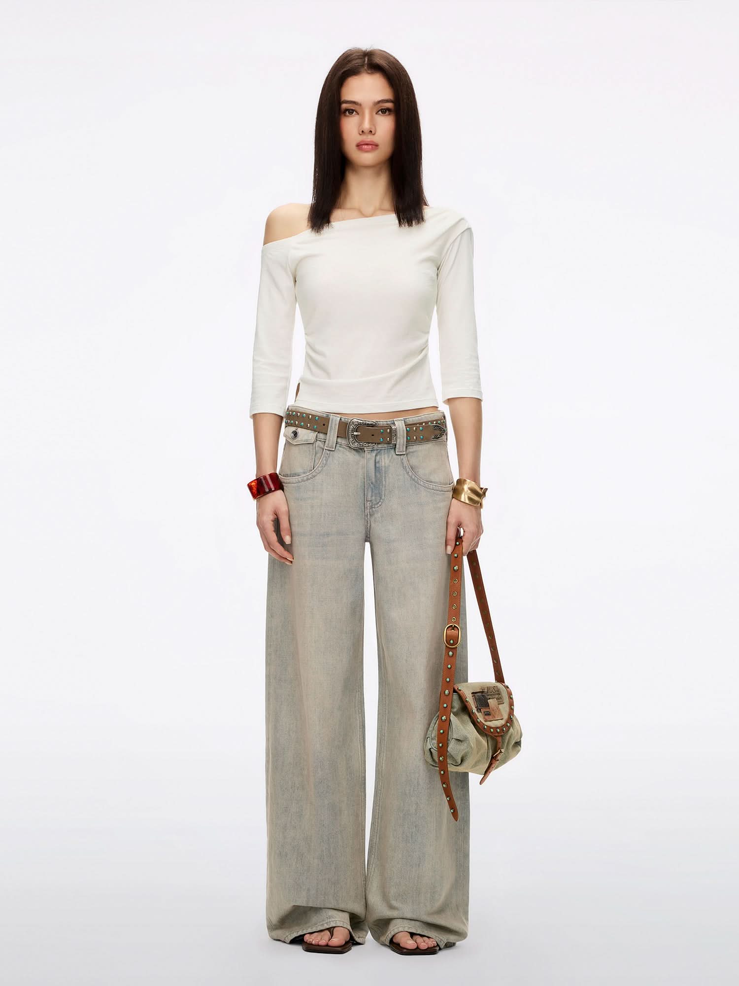 Studded Genuine Leather Belt - Image 3