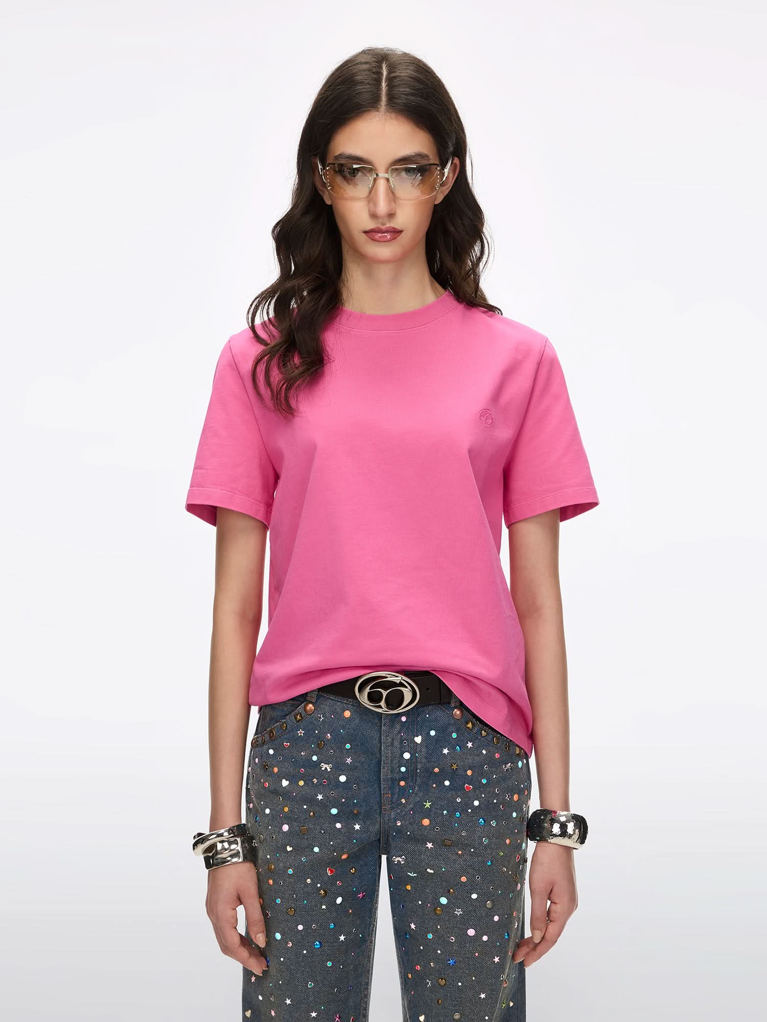 T-Shirt with Rhinestone Details - Image 6