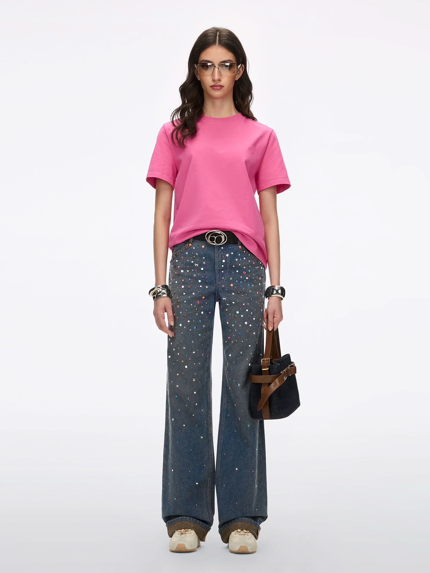 T-Shirt with Rhinestone Details - Image 9