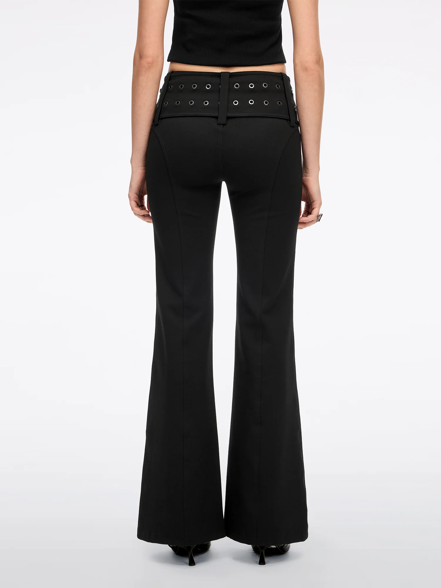 Wide-Belt Flared Pants - Image 3