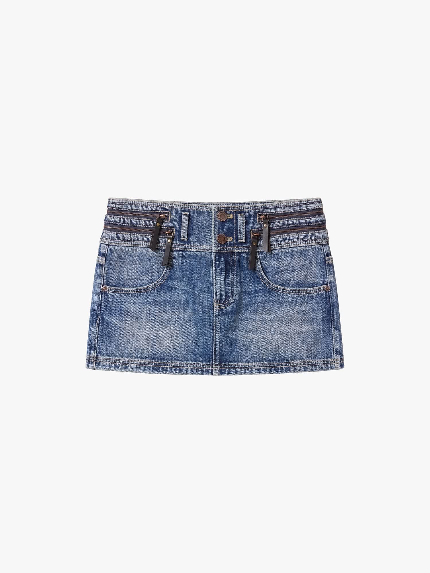 Zip-Front Denim Mini Skirt - Image 5